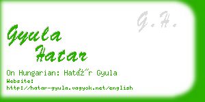 gyula hatar business card